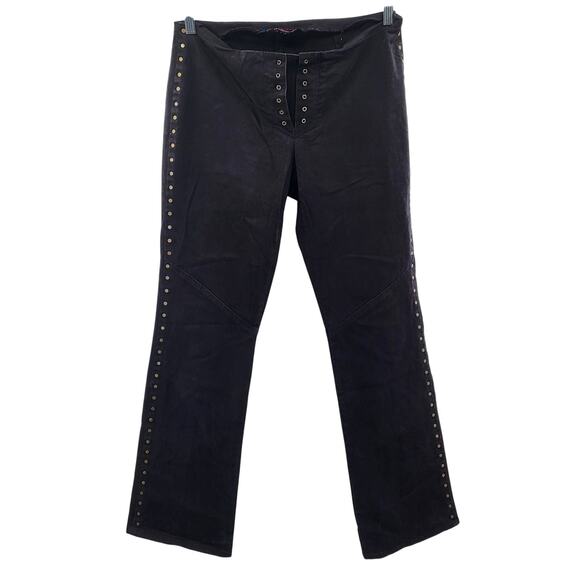 Vintage Ralph by Ralph Lauren Wild Frontier Black Lace-Up Studded Pants Size 6 - Picture 1 of 6